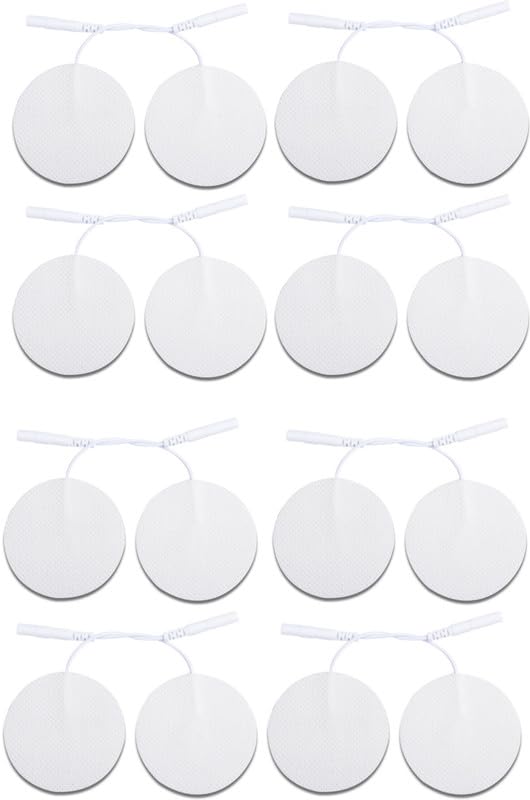 Image of AGAM Digital Therapy Machine Electrodes (Round Shape) - Strong Adhesive Gel, Universal Replacement Pads for Muscle Pain Relief, Reusable TENS Unit Electrode Pads (Pack-16)