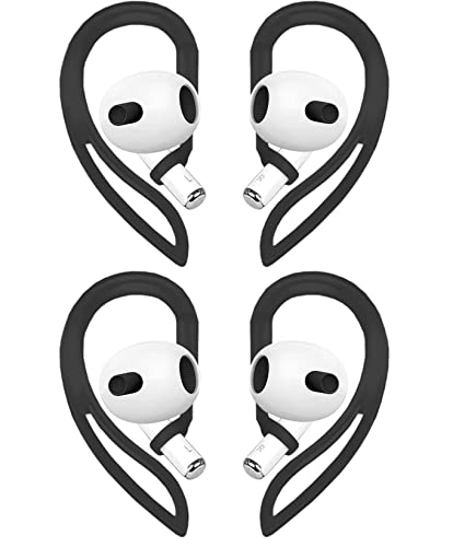 ALXCD �C���[�t�b�N AirPods 3 ��3����Ή� ����~�� 360°���߉\ �I�[�o�[�C���[ �\�t�g TPU �C���[�t�b�N [����~��] [�����h�~] AirPods 3�ɑΉ� 2�y�A �u���b�N