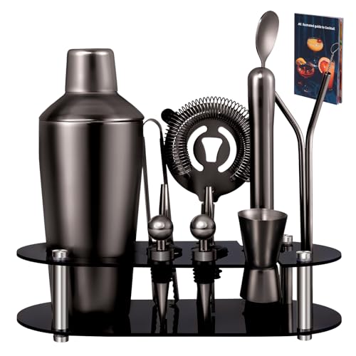 X HOME Boston Set Shaker Cocktail Professionale 4 Pezzi In Acciaio Inox - Con Misurino, Cucchiaio E Filtro Hawthorne