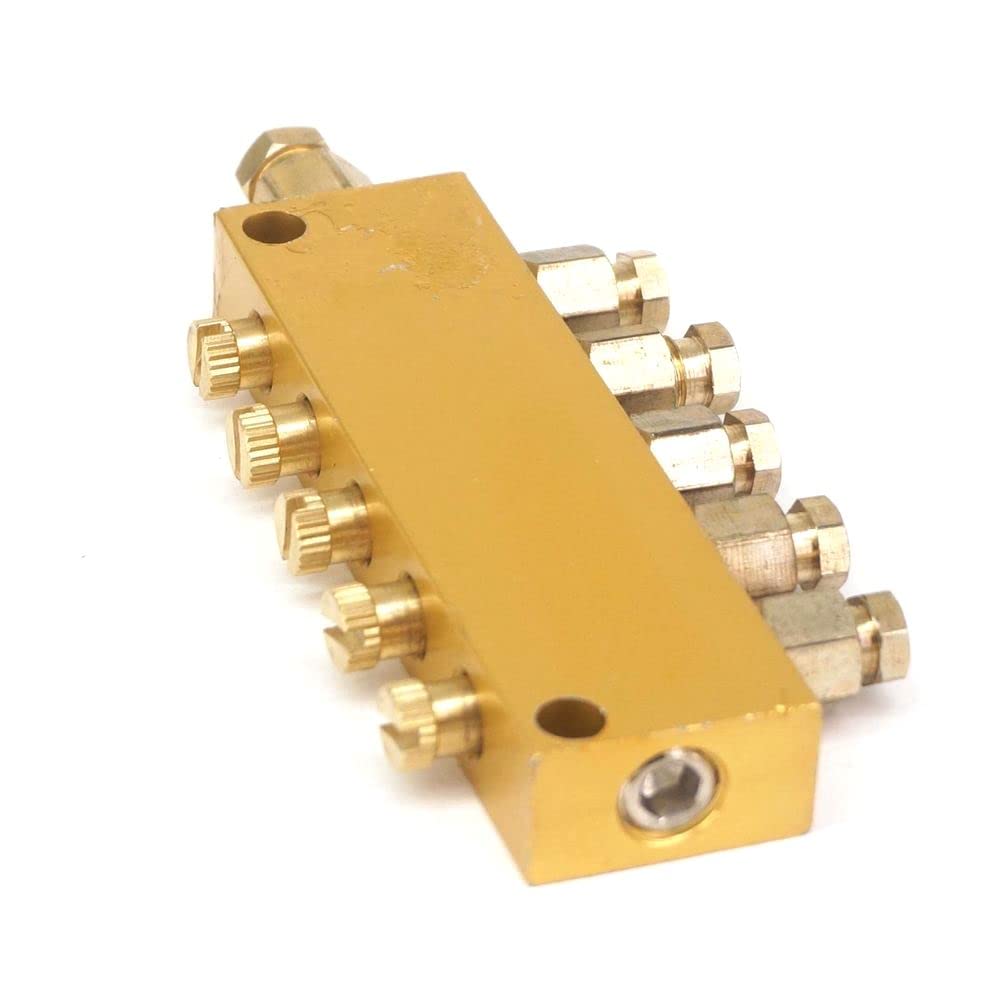 Buy Aluminum 5 Way 6mm in 4mm Out Adjustable Lube Oil Piston