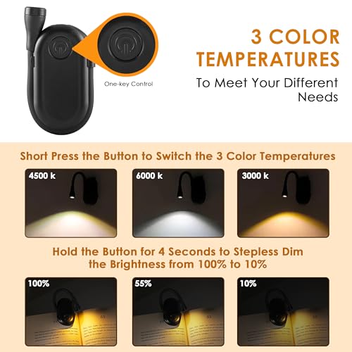 Gesto Store Gesto Rechargeable Book Reading Light with Clip - Image 2