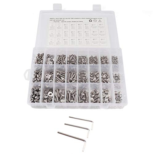 Preisvergleich Produktbild Metallrohrschelle Stahlschrauben und Muttern Sechskantschrauben Dichtung Schlüssel Sortiment Set Kit, 304 Edelstahl, 900 PCS