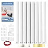 MELQUE Conduit de Câbles,Conduit Câble Goulotte PVC Auto-adhésif 8x40cm,Organisateur pour câbles, Cacher Les Cordons d'alimentation TV Mur, Maison, Bureau, 24*14mm compris raccords