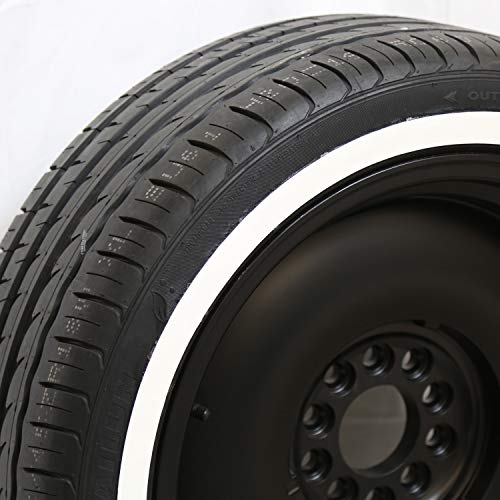 Tire Stickers White Wall Tire Kit - Do-It-Yourself Rubber White Wall Application Kit - 4 Pieces Per Tire - Custom Sizing/Thickness #TOP1