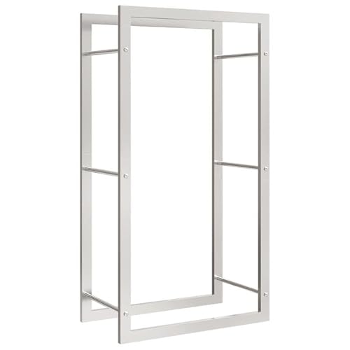 Brennholzregal aus Edelstahl 50x28x94 cm - Robust & Wetterfest für Kaminholz, Terrassen & Gärten - Praktische Aufbewahrung für Brennholz Brennholzregal aus Edelstahl 50x28x94 cm - Robust & Wetterfest für Kaminholz, Terrassen & Gärten - Praktische Aufbewahrung für Brennholz