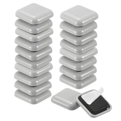 Image of M METERXITY 20-Pack Furniture Sliders, 1 inch EVA Foam Felt Pad Self-Adhesive Mover Glides for Carpet /Chair /Tables, Furniture Square Pads Floor Protectors [Gray]