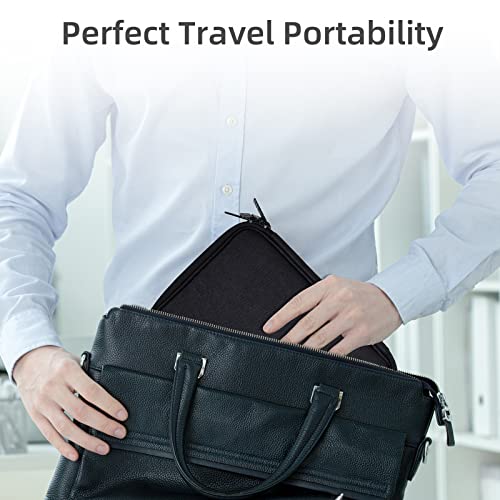 Cnpop Electronics Organizer,Travel Cable Organizer Bag,Water Resistant Double Layers Pouch For Cable,Cord,Iphone,Ipad Mini,Gift For Men Electronic Accessories Storage Case With 5 Cable Ties,Black #TOP5