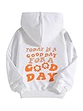 SOLY HUX Girl's Graphic Letter Print Sweatshirt Long Sleeve Hoodies Pullover Tops White 11-12Y