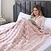 Opulapel Light Pink Throw Blanket Fluffy Fuzzy Soft Blanket for Couch Faux Rabbit Fur Blanket Bubble for Bed Living Room Gift for Women,50 * 60 Inches 900GSM