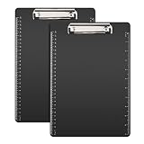2 Pack Clip Boards, Plastic Clipboards, Black Clipboard, Letter Size, Paper Clips,Nursing Clipboard,