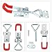 Favordrory 6 Pack Toggle Latch Clamp, Pull Latch, Adjustable Toggle Clamp Latch, Heavy Duty Toggle Latch, 150Kg 330Lbs Holding Capacity (25 Pieces Screws) Red + Silver