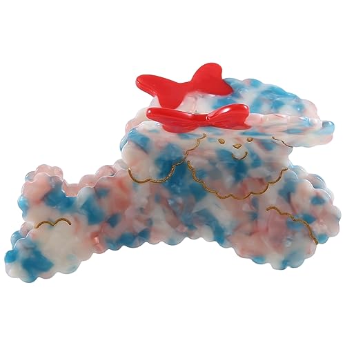 Pinza de pelo de animales de acetato para perros, herramienta de peinado, horquilla, accesorio para el pelo, para mujeres y niñas, color mezclado azul