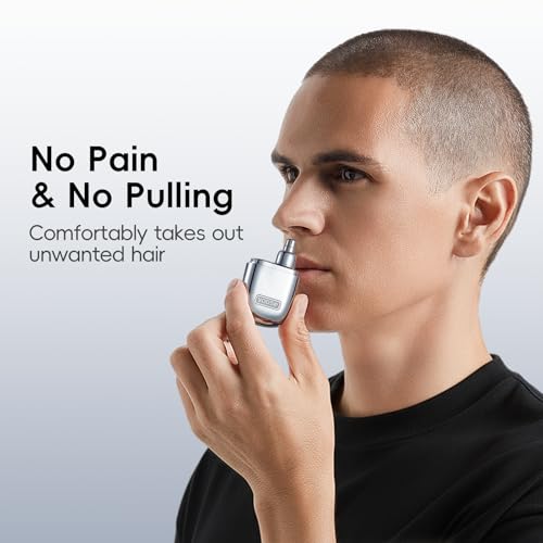 Image of yoose Nose Hair Trimmer for Men and Women, Alloy Unibody, Painless Trimming, IPX7 Waterproof, Washable, USB-C Rechargeable, Long-Lasing, Low Noise, Portable Travel Electric Nose Trimmer, Silver