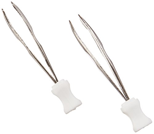 Wick & Strom Mini Tweezers Twin Set Premium Travel Size Beauty Tools Forged in Solingen Germany, White, 2 Count
