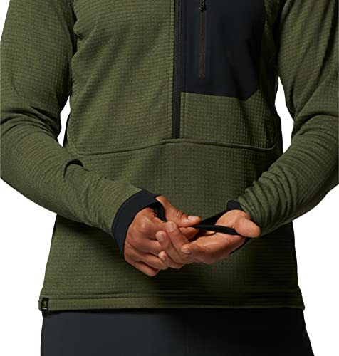 Image of Mountain Hardwear Men's Polartec Power Grid Half Zip Jacket | Stylish and Warm Jacket for All Outdoor Adventures