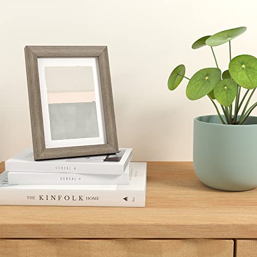 Amazon Basics Rectangular Photo Picture Frame, 5" X 7", Pack Of 5, Barnwood, 6.2 X 8.2 Inches #TOP6