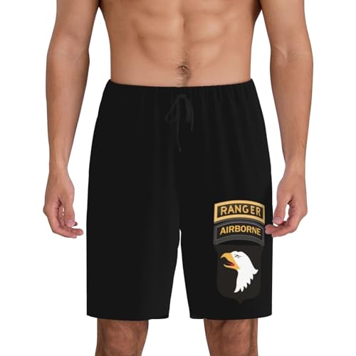 Army 101st Airborne Ranger Tabs Pajama Shorts for Men, Men's Pajama Bottoms, Sleepwear for Summer