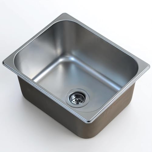 1-Compartment Drop-in Stainless Steel Boat/RV Sink Kit, 12.75x10.5x6 inches, with Strainer by Generic - Image 2