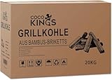 Grillkokoskolle, Brenndauer Bis Zu 6 Stunden, Nachhaltiges Grillen, Weniger Rauch, Leichter Rauchgeschmack, Keine Fremdgerüche, Hohe Qualität, Perfektes Grillergebnis (20KG)
