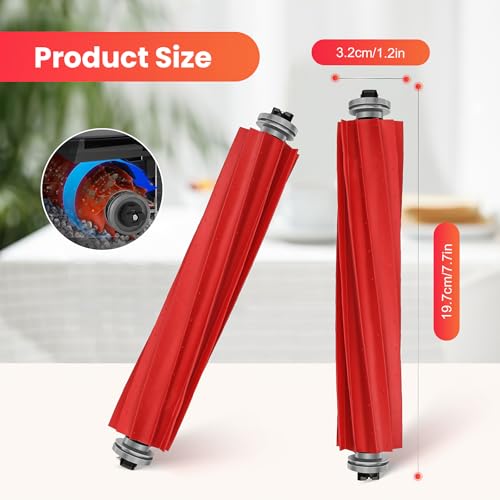 6 Stück Hauptbürste für Roborock S7 / S7 Plus / S7 MaxV / S7 MaxV Plus / S7 MaxV Ultra / Q7 / Q7 Max / Q7 Max Plus / Q7 Maxv / Q7 Maxv Ultra/Q Revo Roboter Staubsauger, Rollenbürste Zubehör