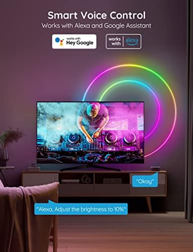 Govee Neon LED Strip Lights 3M, RGBIC DIY Neon Light with WiFi APP Control, Work with Alexa, Segmentable Colour Changing LED Lights for Bedroom, Wall, Game