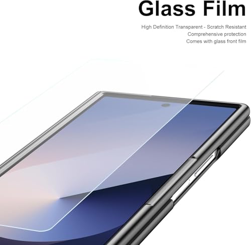 Image of amazon basics Luxury Vegan Leather Case for Samsung Galaxy Z Fold 6 - Ultra Slim Protective Cover with Integrated S Pen Holder & Raised Camera Guards - Midnight Black
