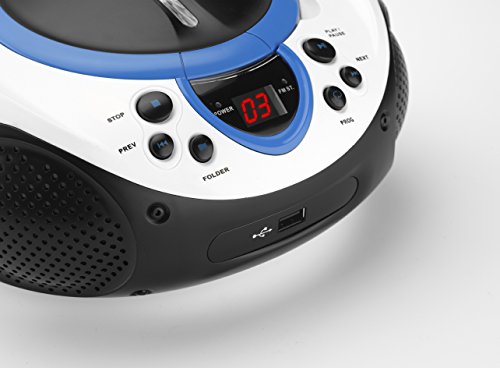 Lenco Kinder Radio CD-Player SCD-38 tragbares UKW-Radio mit CD/MP3-Player und USB in blau - Image 6