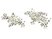SAMKY 1 Pair Handmade Shell White Pearl Crystal Flower Hair Clips - Gold T1213