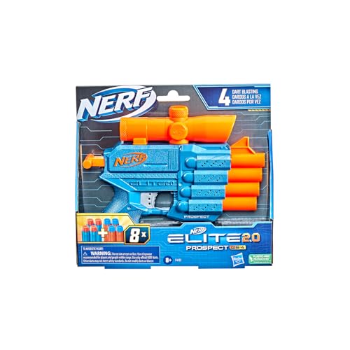 Nerf, Lançador de Dardos, Elite 2.0, Prospect QS-4 - Mira Acoplada