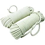 Washing Line Rope, 60m Heavy Duty Outdoor Thickening 8mm Clothesline, Soft Braided Cotton Clothes Rope for Garden Crafts and Camping (2 Pack 30mx8mm)