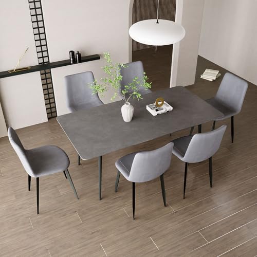 MUTUKI ダイニングテーブル セラミック テーブル dining table 食卓 6人掛け 4人掛け 大理石調 幅120 140 160 180cm 食卓テーブル 長方形 モダン 石目調 北欧 おしゃれ 傷 汚れに強い 耐熱 組立簡単 (グレー・ライ