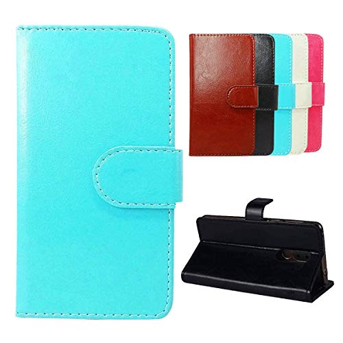 Wallet Case for Nuu Mobile X6 Plus,YZKJ Flip PU Elegant Retro Leather Case with Magnetic Closure Credit Card Slots and Stand Protective Cover for Nuu Mobile X6 Plus (6.10") - Blue