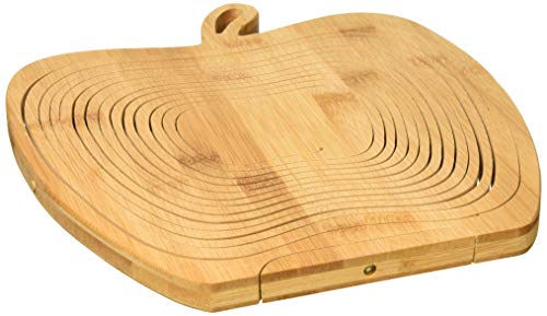 image for WHAT ON EARTH Collapsible Apple Shaped Bamboo Basket - Kitchen Fruit C