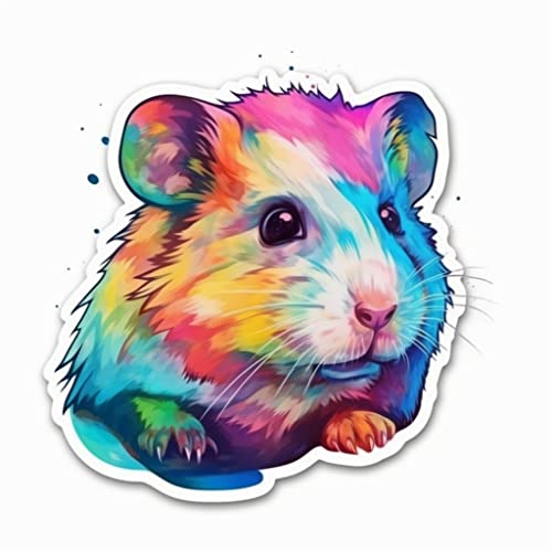 Image of Yoonek Graphics Hamster Vinyl Decal Sticker for Car, Laptop, Tumbler, More. #005435