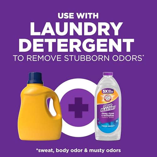 ARM & HAMMER Odor Blasters Deep Rinse and Revitalize Fabric Rinse, Laundry Additive, Eliminates Sweat and Musty Odors, Fresh Burst Scent, 50 fl oz - Image 7