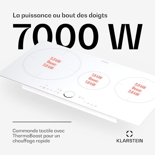 Plaque Induction KLARSTEIN 3 Feux Panneau Tactile Minuterie - vue 4