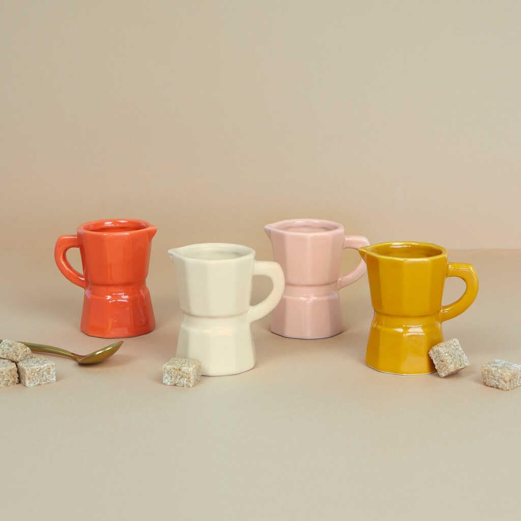 Balvi Set Espresso Moka Mugs Set with Coffee Maker Design Traditional Italian Ceramic