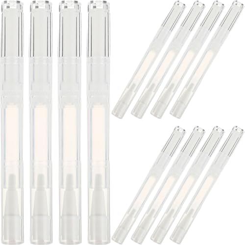 MUCKLILY 12pezzi Penna per Olio per Unghie Vuota Applicatore Pennello Trasparente Contenitore per Cosmetici Penna Multifunzionale per Olio per Unghie
