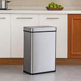 Well Home kosz na śmieci 70 l metaliczny kolor ze stali nierdzewnej z automatycznym czujnikiem i filtrem przeciwzapachowym H. 78 cm