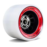 Bont Ballistic Roller Skate Wheels with Bearings, Indoor Outdoor Quad, 60x40mm 92A, Pack of 8, White