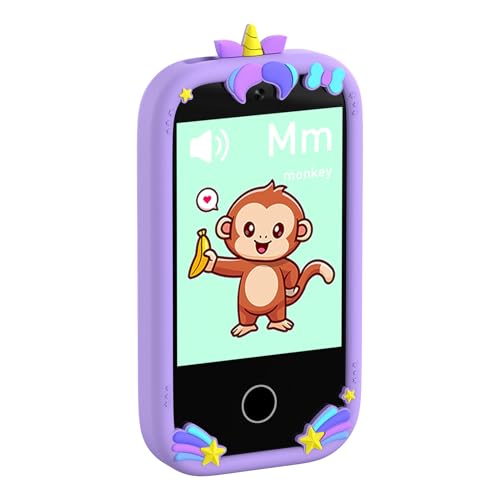 Acogedor キッズスマートフォン、2.8 "タッチスクリーン幼児学習30Wピクセルカメラ付きのおもちゃの電話、子供のおもちゃ、タッチスクリーン、32GBに組み込まれた子供MP3プレーヤーゲーム (紫)