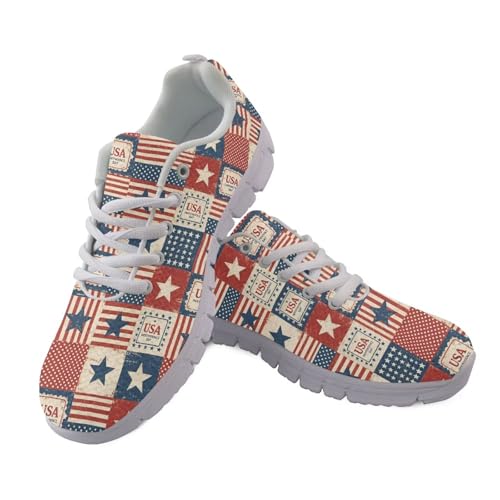 Image of GIFTPUZZ Mens Lace Up Athletic Trainers Running Sneakers Wedge Breathable Gym Lightweight Sports Tennis Shoes