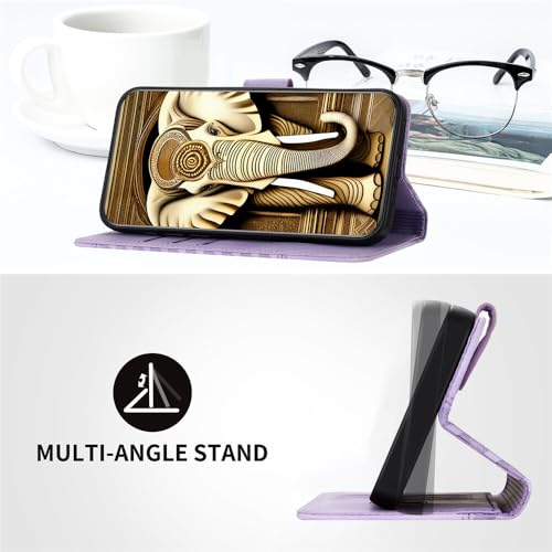 Étui iPhone 16 Plus violet rabat cuir protège écran des chutes motif