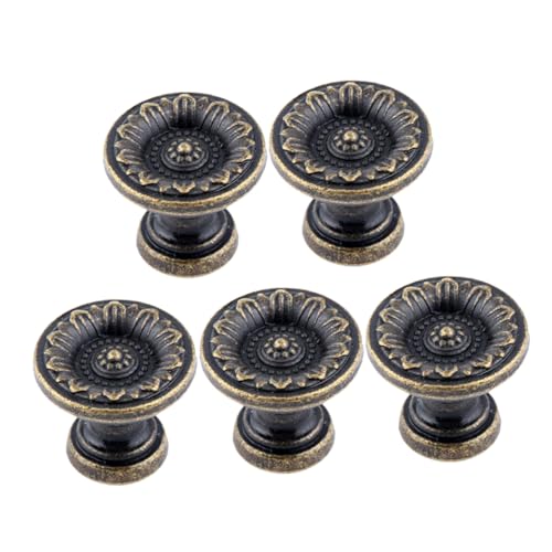 KOCKSHION 5個 アンティーク調家具引き出し取っ手 高耐久質感良好 キャビネットドア用装飾ノブ