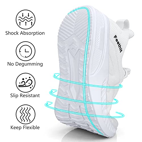 Image of Feethit Mens Non Slip Walking Sneakers Athletic Gym Tennis Running Shoes | Slip on Shoes,Lightweight,Breathable,Comfortable Workout Sneakers,For Daily Activities
