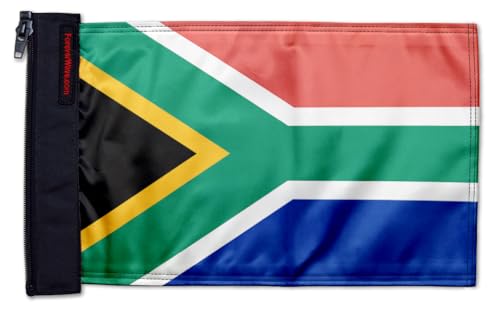 Forever Wave (South Africa) Flag 12x18 – Easy Change Double-Sided Outdoor Polyester Flags for Jeep Wrangler & Gladiator, Ford Bronco, Truck, ATV, UTV, Boat, Golf Cart, CB Antennas and LED Antennas - Exterior Accessories - Zippered Replacement Flag Only - No Sleeve Included, Made in USA