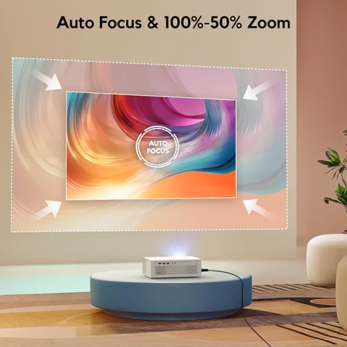 Mini-LED-Beamer Akiyo mit integrierter App, Autofokus und Trapezkorrektur