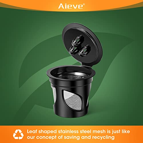 Aieve Reusable Coffee Pods Compatible With Ninja Dual Brew Coffee Maker, 2 Pack Coffee Filters Single Serve Coffee Maker K Cup Reusable K Cups Replacement For Ninja Cfp201 Cfp301 Cfp400 Dual Brew Pro #TOP3