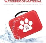 Nazarian Risen Red Portable Waterproof EVA Emergency Dog Cat Pet First Aid Kit Bag - Compact Travel Pet Medical Bag for Hiking, Camping, Hunting, Sports - Travel Kit for Dogs & Cats