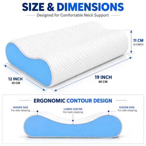 DIVINNEST Cervical Pillow for Neck Pain, Memory Foam, Orthopedic Neck - Image 6